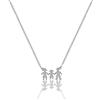 Aka Gioielli® - Collana con Ciondolo Famiglia in Argento 925 Rodiato con 3 o 4 Persone