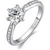 JewelryPalace 0.5-3ct Classico Anello Solitario Donna Argento 925 con Creato Moissanite, Diamante Simulato Anelli con Pietre Laterali, Semplice Fedine Fidanzamento in Tre Ori Set Gioielli Donna