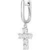Brosway Orecchino Singolo Donna, Orecchino Pendente in Argento e Infinite White con Simbolo Croce | Collezione FANCY - FIW22
