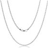 Aka Gioielli® - Collana Uomo Donna Argento 925 Vero - Catenina 3 mm Maglia Corda - lunga 60 cm