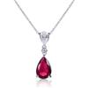 Diamond Treats Collana Rosso Rubino in Argento Sterling 925 con Zirconi Rossi Taglio Pera, Collana Rossa per Donna e Ragazza, Gioielli Donna con Confezione Regalo