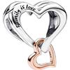 Feitery Family Is Love Charm Giorno di Natale Bead Bracciale compatibile Regalo di Natale Ciondolo da Donna Argento
