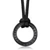 Bandmax Collana Uomo Runa Vichinga in Acciaio Inossidabile/Nero, Ciondolo runico Mobius Rotondo/Triangolare/Infinito con Catena in Pelle Intrecciata Nera Amuleto Gioielli Vichinghi per Donna e Uomo