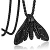 Bandmax Bandamax Collana Uomo Acciaio con Teschio, 4 Stili Octopus/Ragno/Falena/Scheletro, Argento/Nero Ciondoli con Catena 60 cm, Vintage Accessori Gioielli Rock Gotico