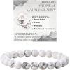 Bivei Howlite - Calma & chiarezza - signora braccialetto perline 8mm semiprezioso cristallo naturale elastico elastico cristallo accessori regalo di yoga Large