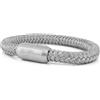 Akitsune Portus Bracciale in Corda Nautica | Chiusura con Capsula Magnetica Bracciali Donna Ancora Uomo Marittimo - Argento Opaco - Grigio 21 cm