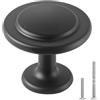 VEVOR Pomelli per Mobili, 30 Pezzi, Maniglie per Cassetti e Porte in Lega di Zinco, Pomelli Solidi a Forma di Fungo, Ferramenta per Armadietti con Viti per Bagno e Cucina, 31 mm Colore Nero