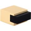 EVI Herrajes | Fermaporta da pavimento - Design quadrato | 20 x 14 mm | Ottone satinato opaco - Gomma nera | Montaggio adesivo | I-197/14