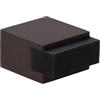EVI Herrajes | Fermaporta da pavimento - Design quadrato | 20 x 14 mm | Ottone rustico - Gomma nera | Montaggio adesivo | I-197/14