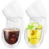 GEGNNS 6 Pezzi Tazzine Caffe Vetro, 80ml Bicchieri Doppio Vetro, Vetro Borosilicato Bicchieri da Caffè a Doppia Parete per Latte, Caffè, Avena, Yogurt