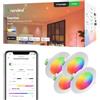 Nanoleaf Faretti LED da Incasso Soffitto Alexa, 550LM 1200K-6500K Compatibile con Google Home/App, Multicolore RGBCW Intelligente LED Dimmerabile per Cartongesso, 4 Pezzi