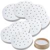FortuneGlobe 200 fogli di carta perforata da 22 cm in bambù per cottura a vapore e vapore, 8 pollici di carta pergamena antiaderente come dim sum, carta friggitrice ad aria (200pcs 22cm)