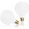 Vanpus Lampadina LED E27, 8W Vetro Opalino Bianco Forma Globale, Senza Sfarfallio, Lampadina LED Edison a Corrente Costante, Bianco Caldo, Regolabile,⌀95mm(2 Pezzi)