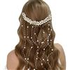 Sikweny Accessori Capelli Sposa Stile Etnico Frange Fermaglio Capelli Donna Elegante Restringimento Regolabile Fermagli Sposa Design A Perle Forma Ondulata per Viaggi Fotografia Matrimonio Banchetto