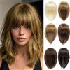 PARXITN Hair Topper per Donne Capelli Sintetici 30cm Toupet con Frangia Dritto Wiglets Capelli per Capelli Sottili Biondo Scuro Biondo Scuro