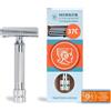 MERKUR 37C Rasoio di sicurezza a taglio obliquo - Finitura cromata lucida, pettine chiuso, rasatura tradizionale - Made in Germany