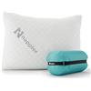 Nappler Piccolo cuscino in memory foam triturato per viaggi e campeggio, cuscino comprimibile medio rigido, supporto sagomato, fodera traspirante, lavabile in lavatrice, ideale per viaggi in spalla,