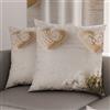 PETTI Artigiani Italiani - Coppia di Federe Cuscino 35x35 cm in Microfibra, Cuscini Arredo Camera da Letto, Divano, Salotto, Set 2 Fodere Copricuscino, Federa Shabby 325, 100% Made in Italy