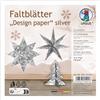 Ursus 3811 55 02 - Fogli pieghevoli Design paper argento, 30 pezzi, 15 x 15 cm, 120 g/m², laminati su entrambi i lati con foglio di alluminio goffrato, carta artigianale per origami