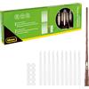 Idena 31874-10 candele galleggianti con telecomando a bacchetta magica, luce LED in bianco caldo, funzionamento a batterie (11x AAA non incluse), inclusi 10 supporti e filo di nylon