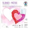 Ursus 1712 00 07F - Motivi in bianco Cuore, 20 pezzi in cartoncino fotografico da 300 g/m², 23 x 22,5 cm, carta artigianale fai da te da colorare, incollare, ritagliare e autoprogettare