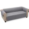 Amazon Basics Copridivano Impermeabile 3 Posti, Protezione Reversibile Lavabile per Divano, Grigio/Grigio Chiaro