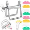 GZcaiyun Spremiagrumi dentifricio, spremitubi per tutti i tubi, in alluminio e 8 tubi di plastica per dentifricio, vernice acrilica, medicinale, colla, wasabi