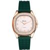 Avaner Orologio da donna Orologi con strass al quarzo analogico: orologio sportivo quadrato impermeabile cinturino in silicone orologio per studente, verde