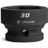 Capri Tools Bussola Stubby Impact da 30 mm, attacco da 1/2, 6 punti, metrico