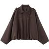 DUHGBNE Trench Donna Corto Giacca in Finta Pelle Scamosciata Giacca Mezza Stagione Donna Giacche Leggera Casual Risvolto a Maniche Lunghe Bomber Giacche da Invernali