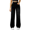Générique Jeans Baggy da donna a vita alta Streetwear dritti Gambe larghe dimagranti elastici pantaloni denim Y2k classici estensibili, taglio boyfriend pantaloni da jogging autunno inverno, Nero , M