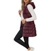 Generico Gilet in Piumino Cappotto Smanicato Donna Lungo Invernale da Donna Gilet con Cappuccio Cappotto Senza Maniche con Tasche Giacca Trapuntato Piumino Giacca Trapuntata All'aperto per Le Mezze Stagioni