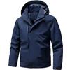 Generico Giacca Moto Uomo Lunga Abbigliamento Da Lavoro Impermeabile Invernali Trench Capotto Giubbotto Invernale Bomber Pioggia Giacchetto Giubbino Parka Cappotto Blu scuro XL