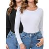 Terecey Maglia Termica Donna a Maniche Lunghe Intimo Termico Invernale Magliette Termiche Girocollo Sottogiacca Traspirante Maglia Intima Termica Caldo S-3XL