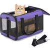 Conlun Trasportino per gatti approvato, Trasportino morbido con guinzaglio interno, Per gatti e cuccioli fino a 7 kg, Borsa da viaggio pieghevole -Viola,M