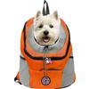 Rumplex Zaino per cani e cani, borsa per il trasporto regolabile, per animali domestici, traspirante, per cani e gatti, fino a 10 kg, per viaggi, attività all'aperto, escursionismo, arancione