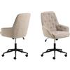 AC Design Furniture Michael Monza - Sedia da scrivania con bracciolo, in tessuto beige, a 5 stelle, struttura opaca, in acciaio verniciato a polvere, con funzione girevole, molla a gas, sollevamento