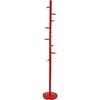 VERSA Ruan Appendiabiti da Terra in Stile Minimalista, Attaccapanni da Terra per Ingresso, con 9 Ganci o Appendiabiti, Misure (A x L x l) 173 x 28 x 28 cm, Metallo, Colore Rosso