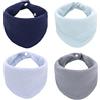 Miracle Baby Bavaglini Baby Bandana Dribble Confezione da 4 Mussola per Sbavare e Dentizione, Super Morbidi e Assorbenti per Neonati Ragazzi Unisex, Bottoni Regolabili Vestibilità 0-36 Mesi