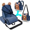 Baby First Alzasedia Bambini da Viaggio 4in1, Borsa Passeggino Termica Con Fasciatoio Materassino Portatile Neonati, Zaino Mamma Multifunzione, Seggiolone Pappa Portatile, Tessuto Waterproof