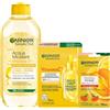 Garnier Skin Active Trattamento Viso Per Tutti I Tipi Di Pelle (Aqcua Micellare + Machera Occhi + Maschera Viso, Vitamina C Illuminante)