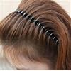 CareforYou® - Cerchietto per capelli unisex in metallo ondulato, elastico, per lo sport, accessorio per uomo e donna, colore: nero