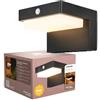 Brendz Lampada da Esterno con Sensore di Movimento, 400 Lumen, Resistente all'Acqua IP44, 2 Modalità di Illuminazione, Luce Bianca Calda 3000K, Applique Solare da Esterno, Lima