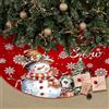 Shyllin Rosso Gonna Albero di Natale, 120 cm Copri Piede Albero Natalizio, Rotonda Tappeto Alberos Natalizio, Rosso Base Alberi Natalizie, Copertura per Alberi Natalizie (Pupazzo)