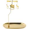 Ligtmor Portacandele girevole con vassoio, decorazione per la tavola di Natale, portacandele dorato, per San Valentino, matrimonio, festa, decorazione da tavolo, decorazione per il camino (giostra)
