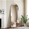 NIMURY Specchio da Terra, 165 x 60 cm Specchio ad Arco con Cornice in Alluminio Nero per Bagno, Camera da Letto, Ingresso e Corridoio