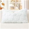 JOTOM Federa per cuscino autunnale con zucca bianca, 40 x 60 cm, in morbida pelliccia sintetica, decorazione autunnale, per casa, camera da letto, divano, decorazione (bianco)