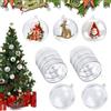 CLHXWU 20 Pezzi 8 cm Palle di Natale Trasparenti,Palline di Natale Trasparenti Riempibili,Palline Acrilico Natale,Riutilizzabile Palla di Natale Personalizzata