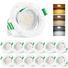 COTLEDL Faretti LED da Incasso Orientabili, Foro Ø68-80 mm, 5 W 450 lm | Set da 12, 3000/4000/6000 K a Scelta, IP44, Non Dimmerabili, Faretti da Soffitto in Cartongesso per Bagno, Cucina e Soggiorno