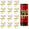 Meleager 12 Pezzi Portatovaglioli con Renne di Natale, Ferma Tovaglioli Natalizi, Porta Tovaglioli Oro, Anelli Portatovaglioli, Decorazione Tavola, per Matrimoni, Natale, Feste Cene e Ringraziamento